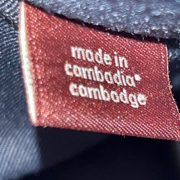 Coach May Navy Blue Pebbled Leather Tote Shoulder Bag Two Tone Light Blue Trim - Picture 5 of 15